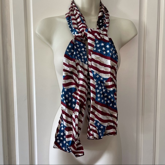 Artifacts American flag silk scarf reversible lightweight patriotic